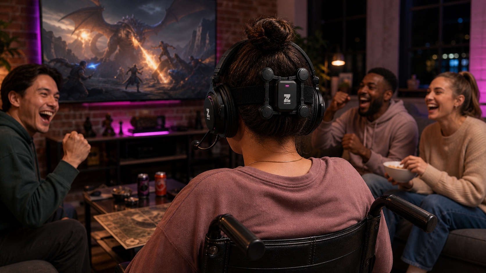 Concept visualization: a wheelchair user gaming in an accessible living room
